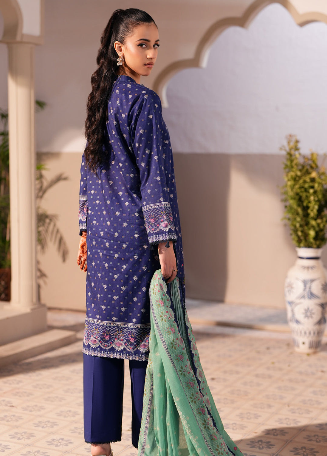Regalia Textile Unstitched Printed Jacquard Lawn 3 Piece Suit RG26PUJL D-10 - Summer Collection