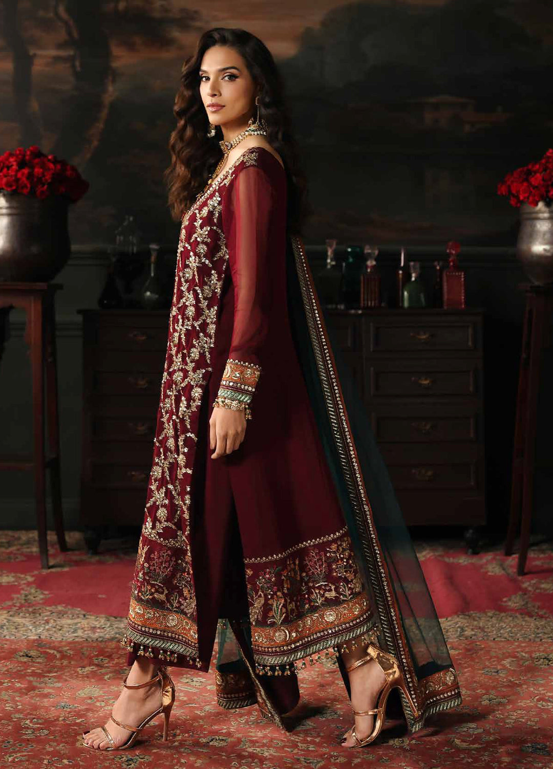 Aura by Charizma Unstitched Chiffon Embroidered Suits 3 Piece CRZ25UA CA26-05 - Festive Collection