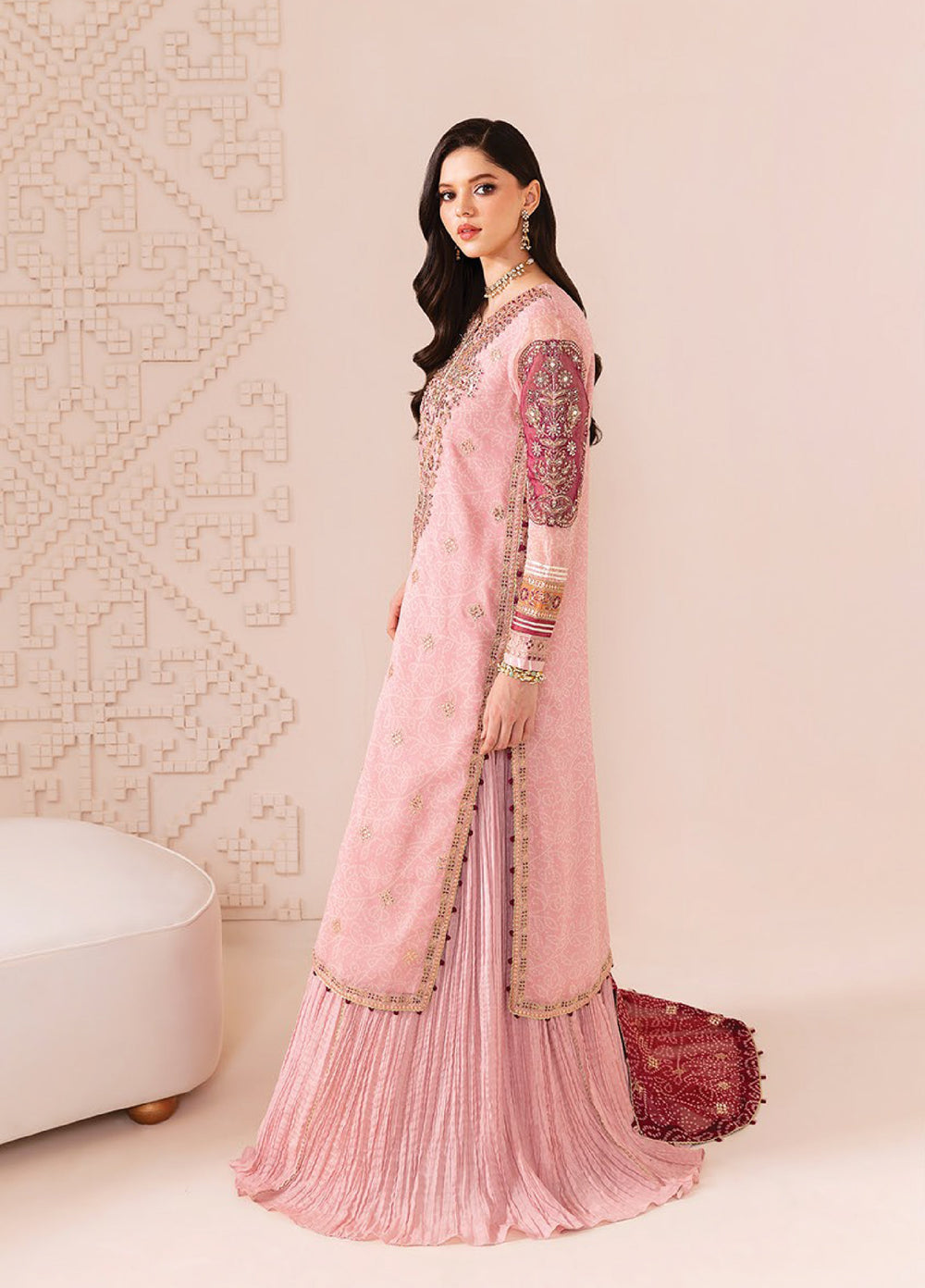 Xenia Formal Luxury Unstitched Embroidered Chiffon Suits 3 Piece XE25FL XF-1043 Raniza - Formals Collection