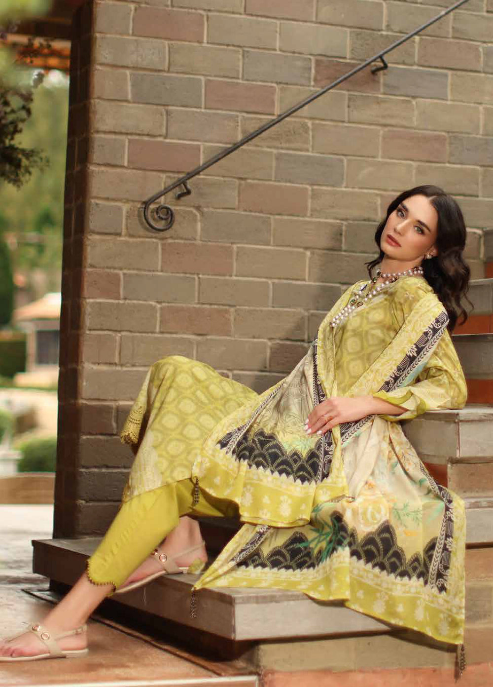 Signature Prints by Nureh Unstitched Printed Lawn Zari 3 Piece Suit NU26USLZ SP-201 - Summer Collection