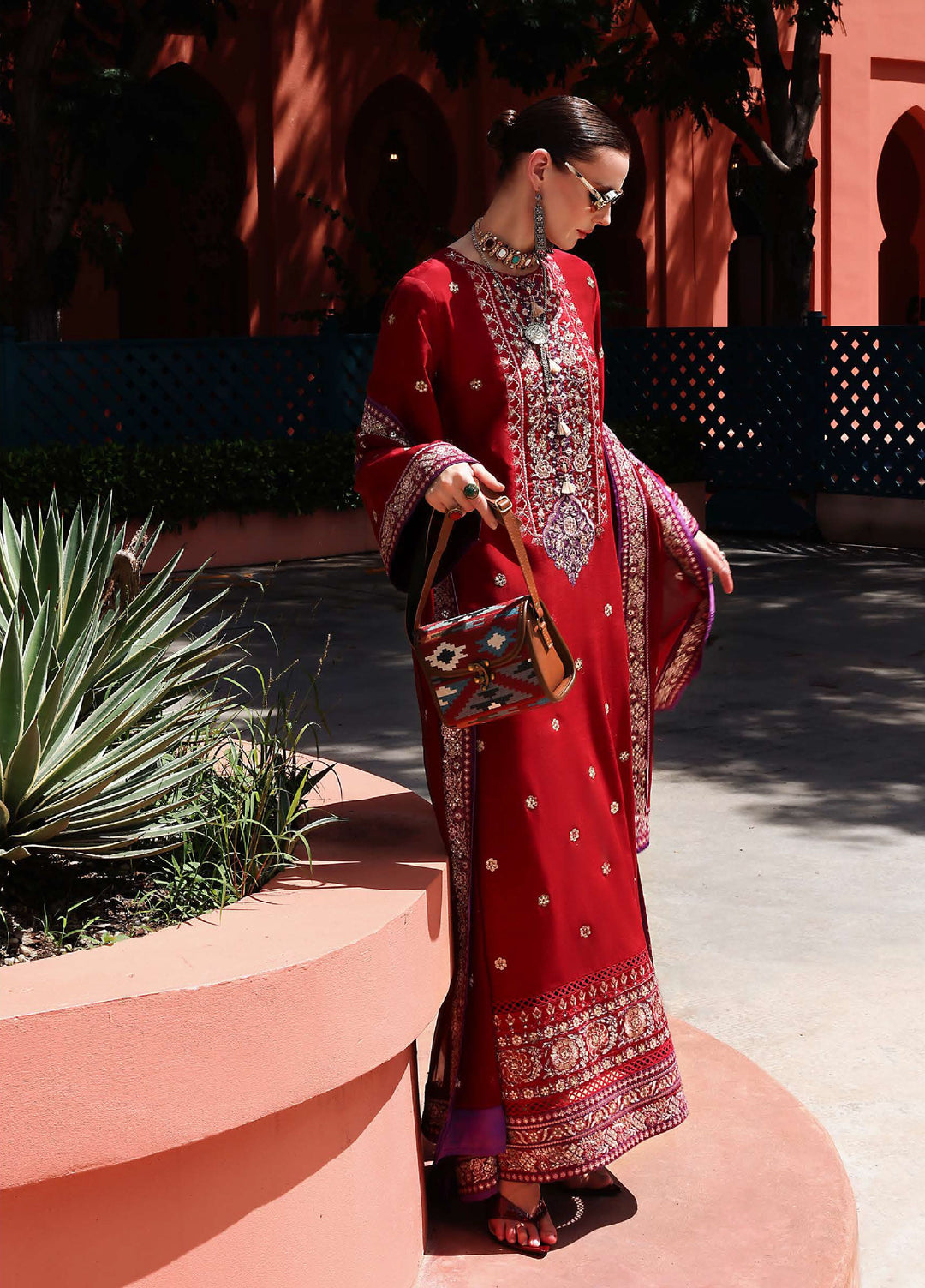 Nuvera Hemline by Mushq Unstitched Raw Silk Embroidered 3 Piece Suit MU26UNH D-9 Agatha - Festive Collection