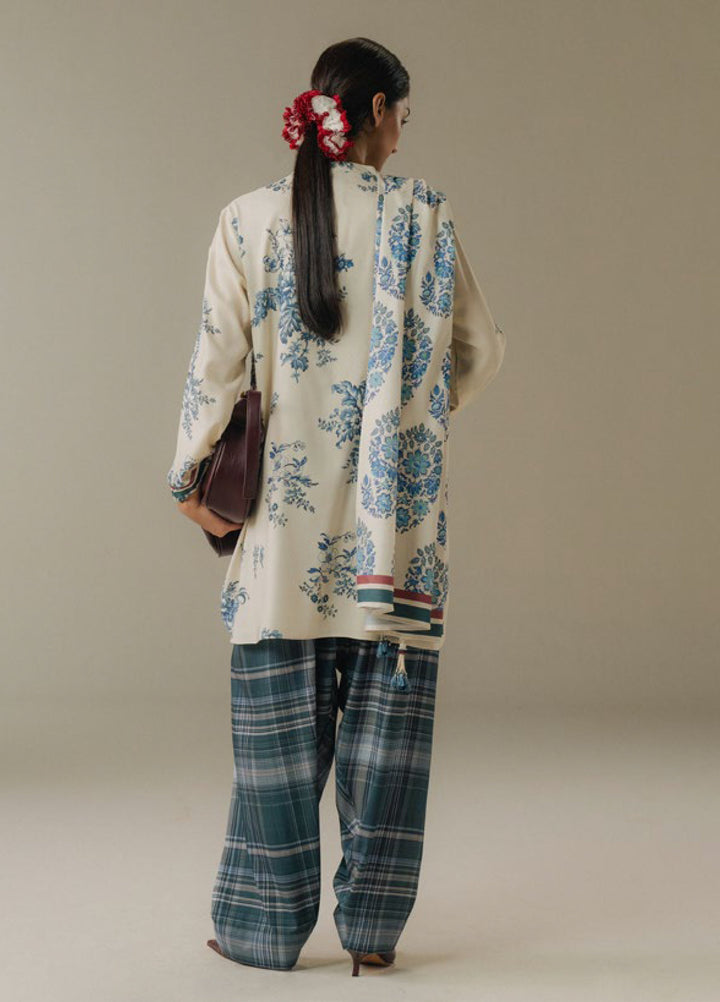 Coco by Zara Shahjahan Prints Unstitched Linen Suits 3 Piece CZS25PW Hushed Ember D-6A - Winter Collection