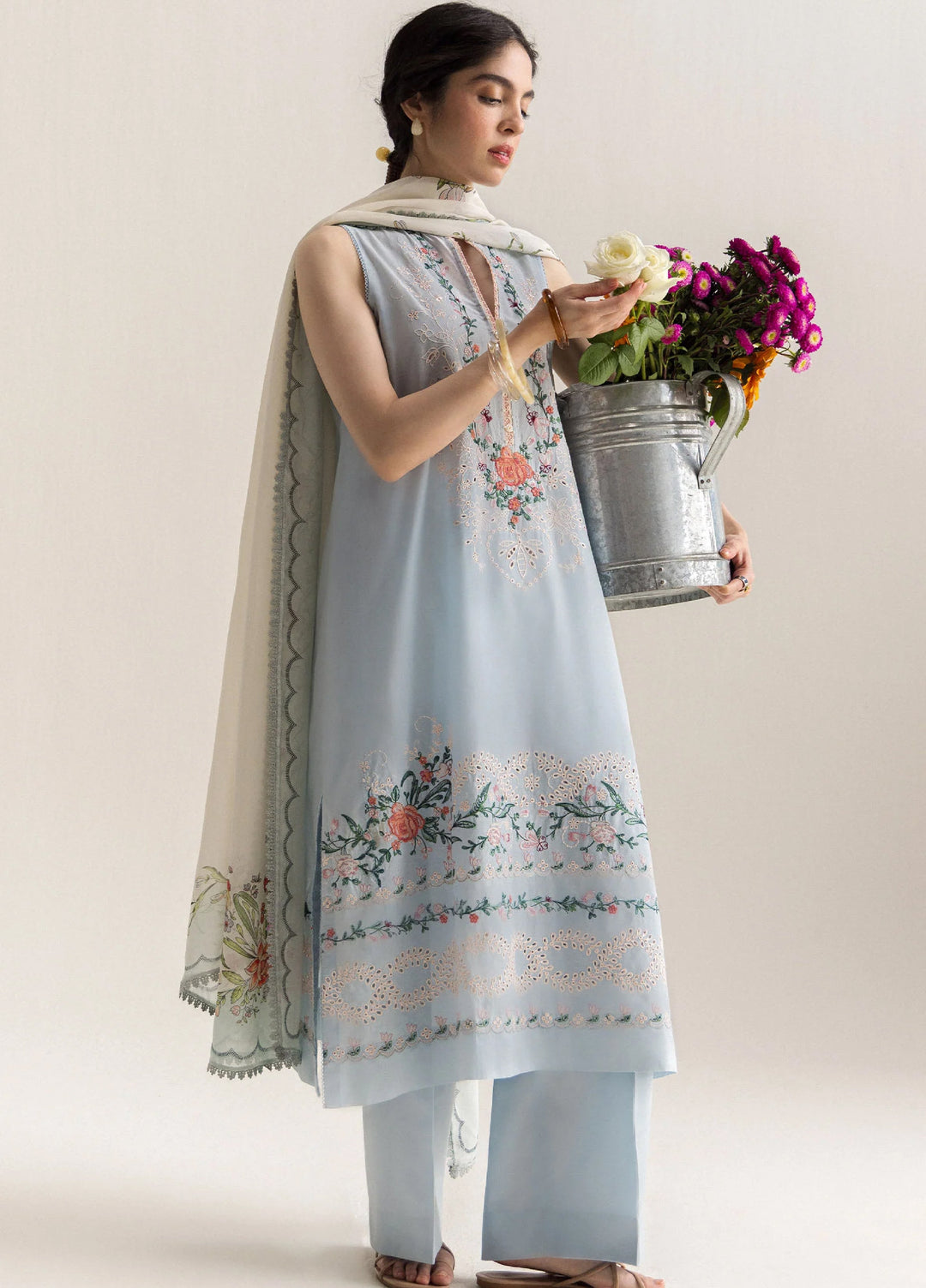 Coco by Zara Shahjahan Unstitched Embroidered Lawn 3 Piece Suit CZS26UCLP KIAN-8B - Eid Collection