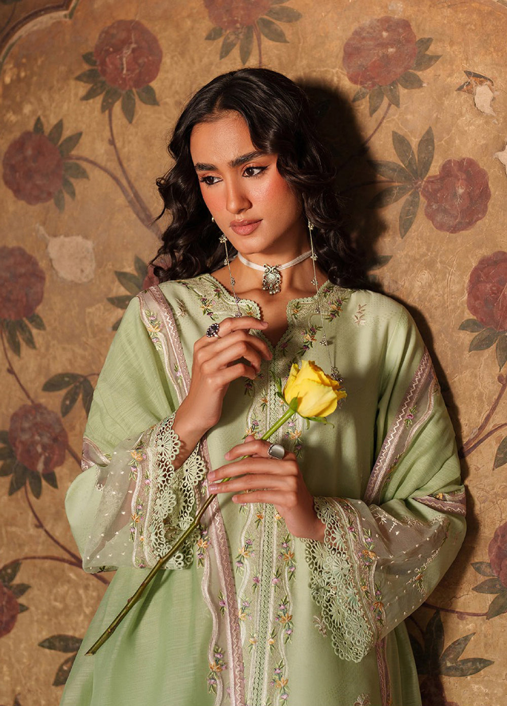 Suroor by Bin Ilyas RTW Embroidered Jacquard Lawn 3 Piece Suit BI26PSL 243A - Festive Collection