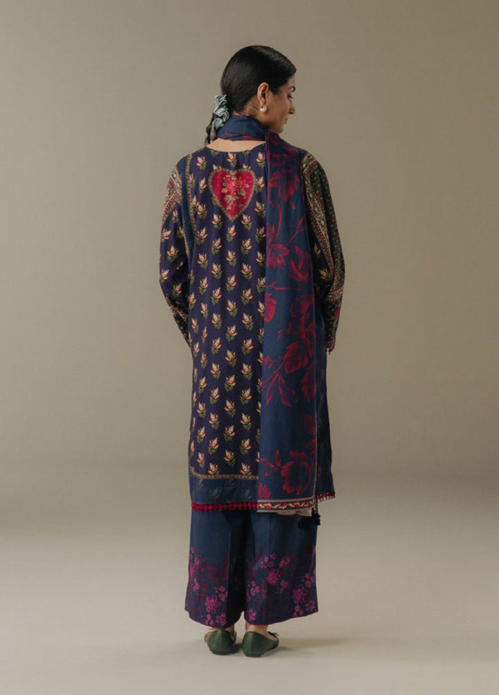 Coco by Zara Shahjahan Prints Unstitched Linen Suits 3 Piece CZS25PW Soft Current D-7B - Winter Collection