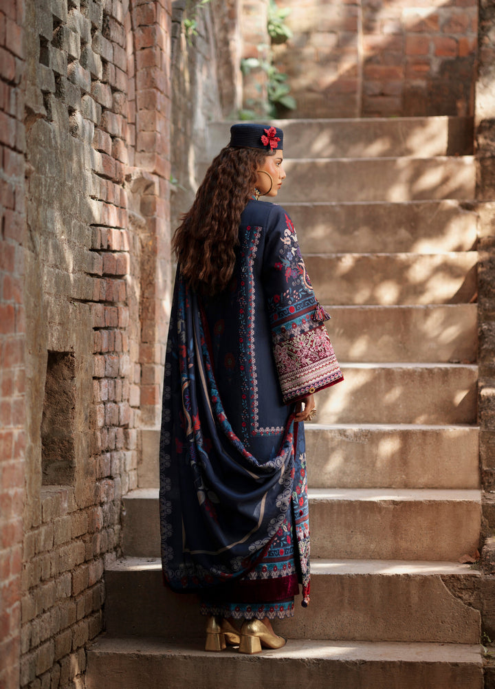 AJR Sard Shaam Embroidered Unstitched Khaddar Suits 3 Piece AJR25SS AJRW-05 NILOFER - Winter Collection