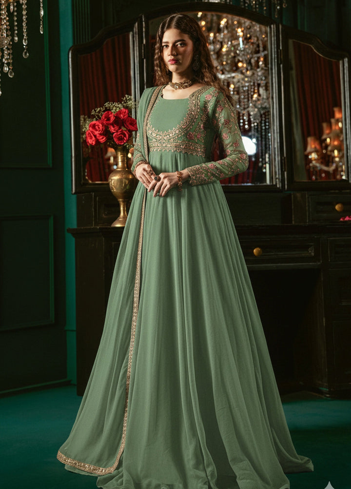 Aura by Haniumaimaz RTW Embroidered Chiffon 2 Piece Suit HUM26RCA AROOSHA - Festive Collection