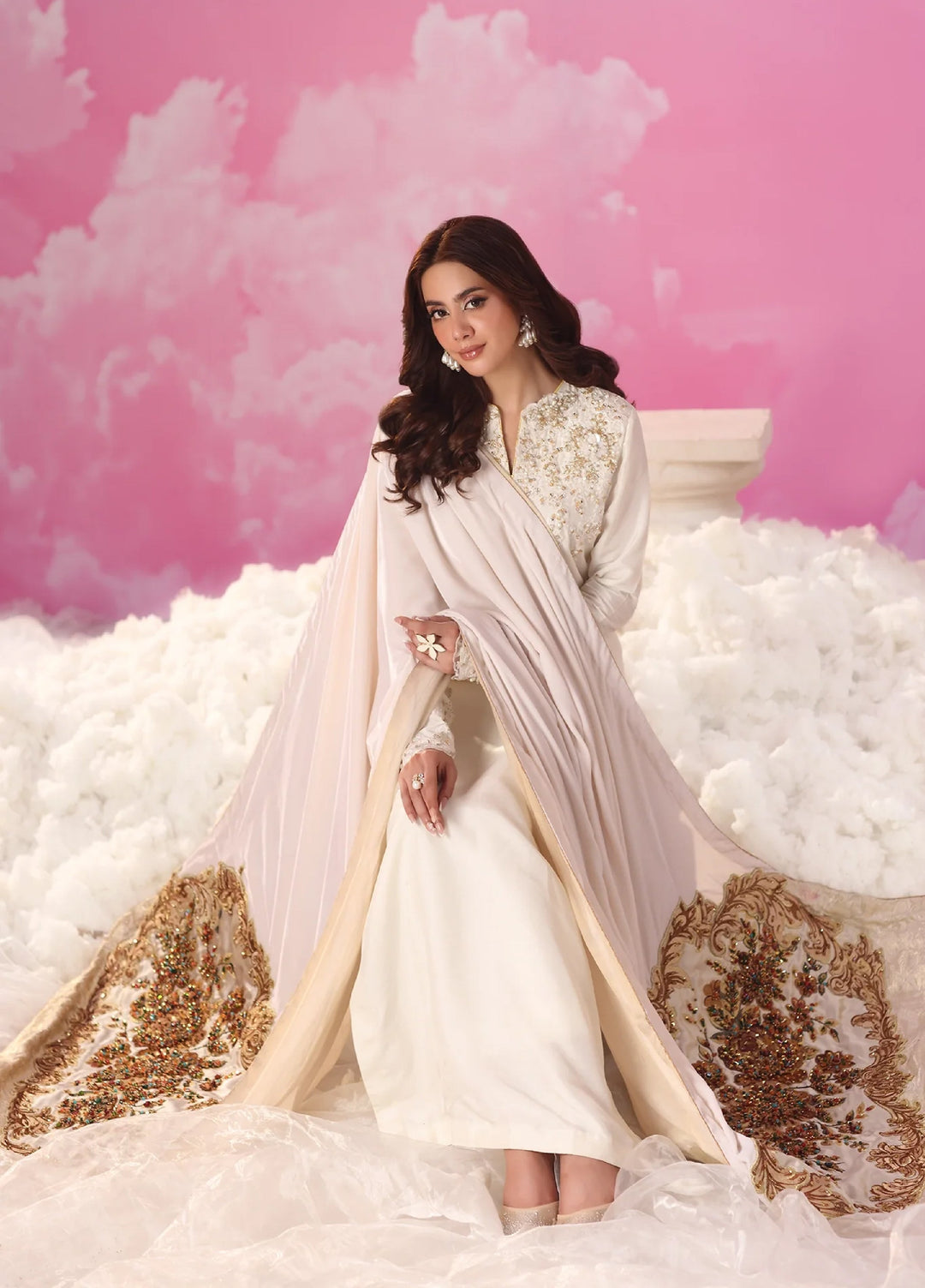 Mount Olypus by Musferah Saad Pret Embroidered Tissue Silk 2 Piece Iris Radiance - Festive Collection