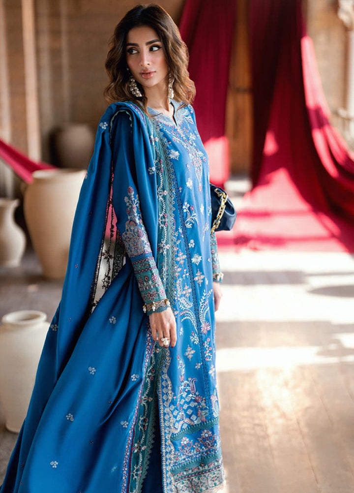 Shades Of Winter by Florent Unstitched Marina Twill Embroidered Suits 3 Piece FL25SW FL-3B - Winter Collection
