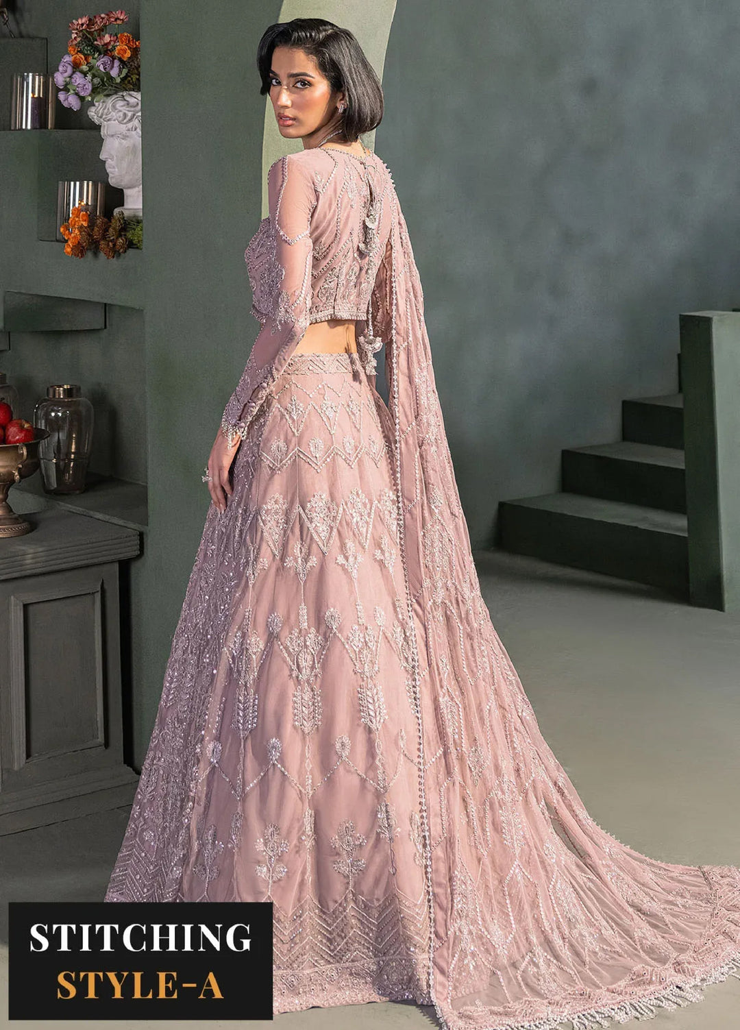 Zarif Unstitched Embroidered Net 3 Piece Suit ZR26UF Heritage ZHF-03-Meraki - Festive Collection