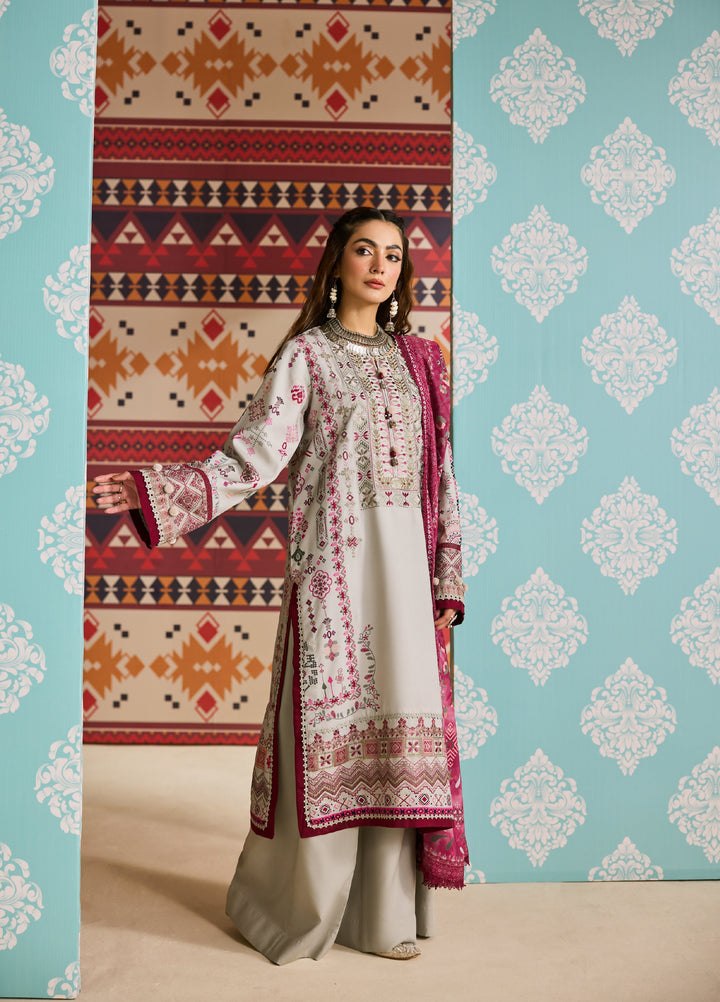 Zync by Florent One Nation Unstitched Khaddar Embroidered Suits 3 Piece FL25ON FL-7A - Winter Collection