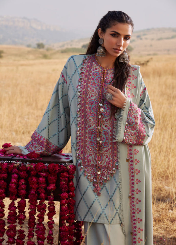 Zaha by Khadija Shah Unstitched Karandi Embroidered Suits 3 Piece ZL25KW NAYAB ZW25-06 - Winter Collection