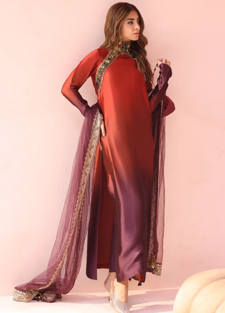 Eterna by Musferah Saad Pret Embroidered Tissue Silk 2 Piece Sunset Ombre - Festive Collection