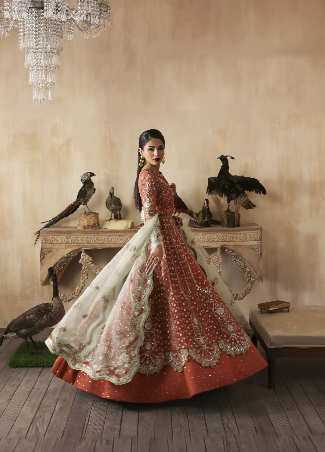 Jahanara by Zarposh Embroidered Organza Suits Unstitched 3 Piece ZP25JF Mahgul - Festive Collection