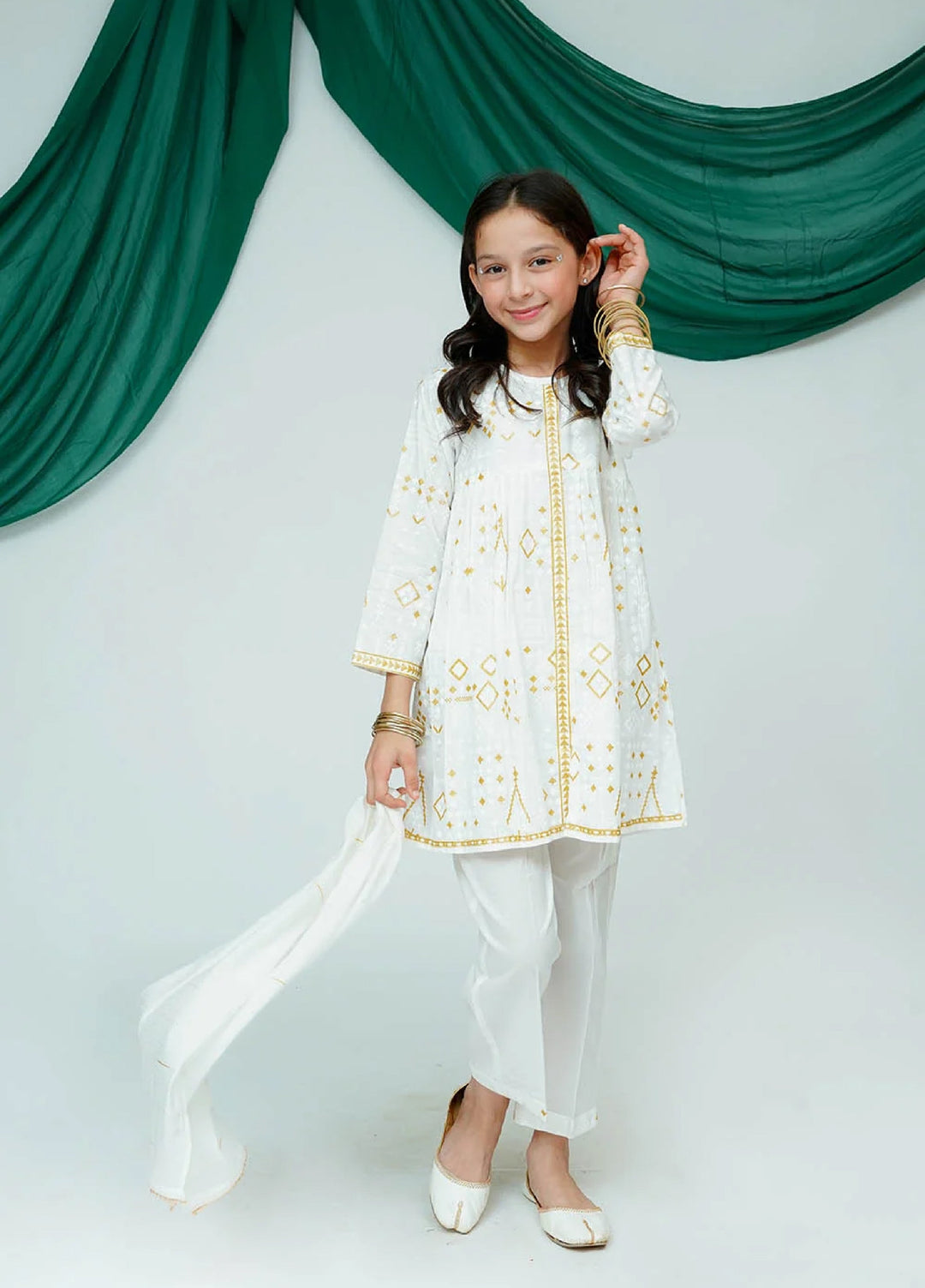 Senorita Girls RTW Printed Cotton 3 Piece Suit KBD-03513 - Casual Collection