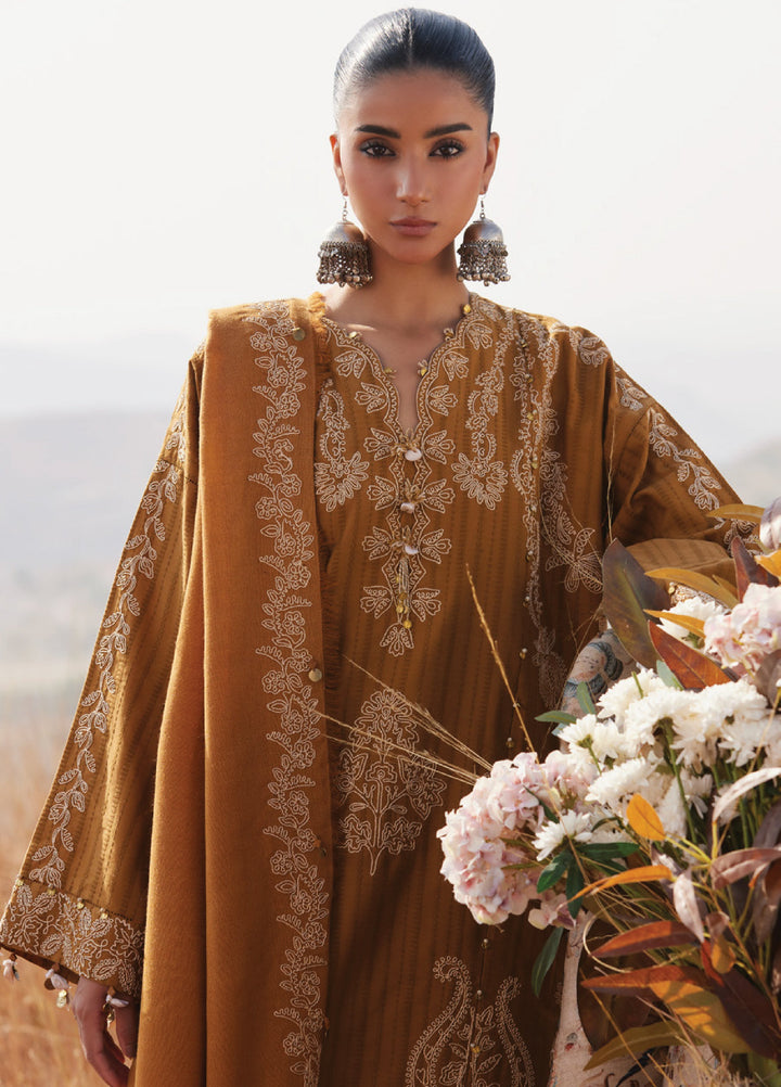 Zaha by Khadija Shah Unstitched Jacquard Embroidered Suits 3 Piece ZL25KW HEER ZW25-10 - Winter Collection