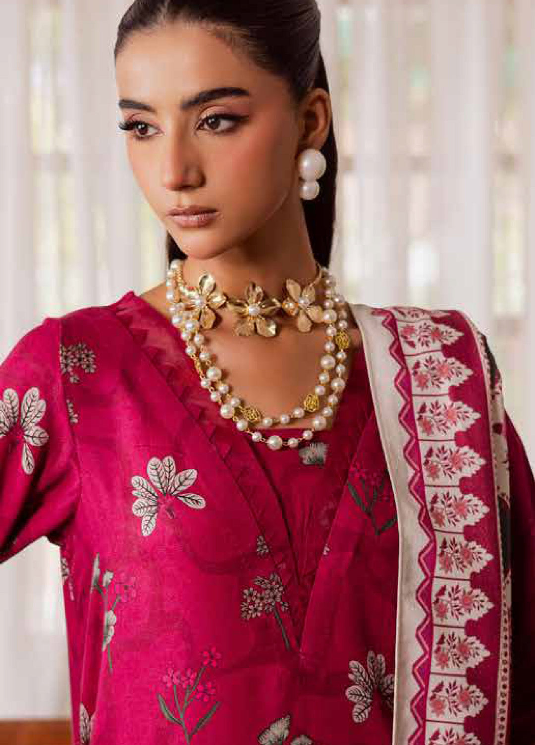 Signature Prints by Nureh Unstitched Linen Jacquard Suits 3 Piece NU25LJ SP-187 - Winter Collection