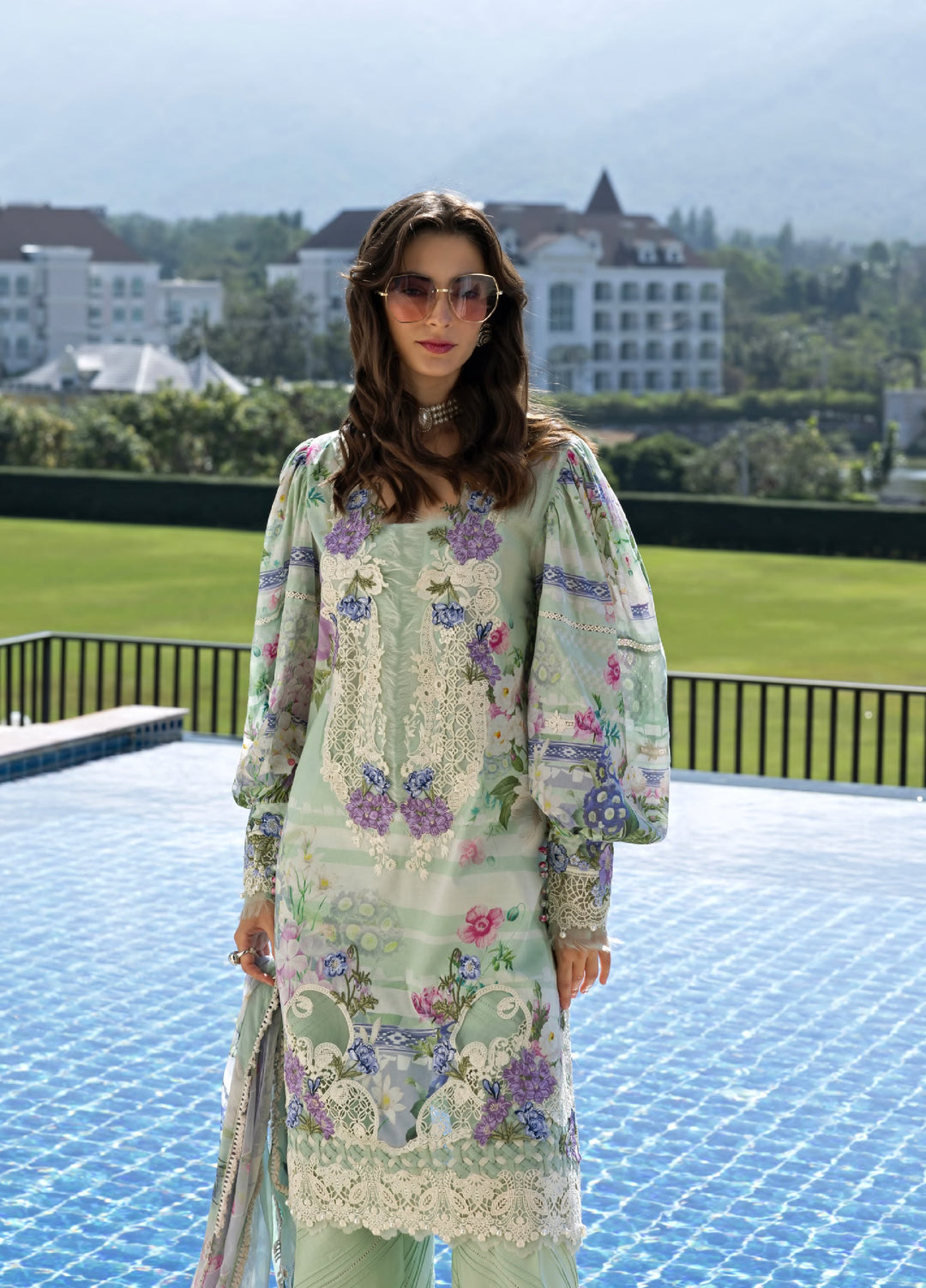Signature by Elaf Premium Unstitched Embroidered Lawn 3 Piece Suit EL26USP ESA-6B EVELINE WHISPERS - Summer Collection