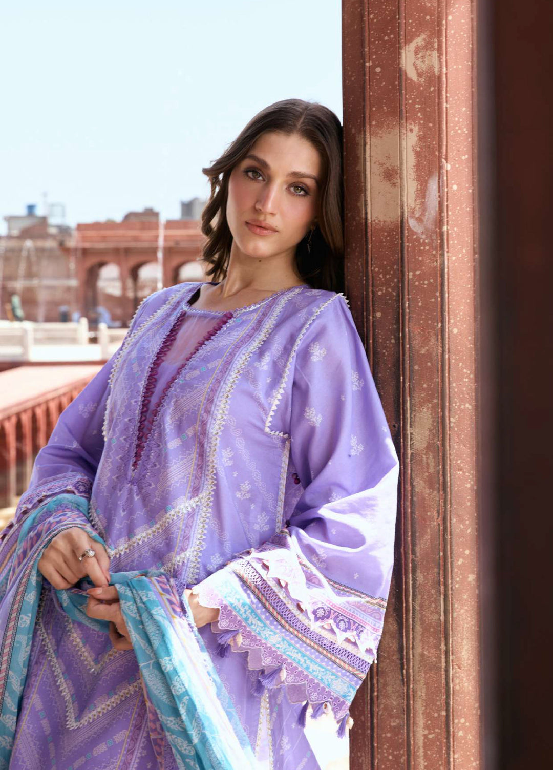 Angan by Kahf Unstitched Printed Lawn 3 Piece Suit KHF26ULA NAJAM KPS-6A - Festive Collection
