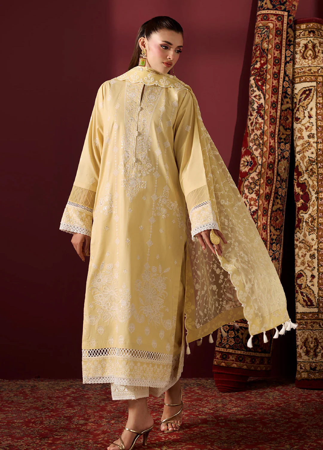 Alizeh Fashion Unstitched Embroidered Lawn 3 Piece Suit AF26ULE AF-EL-7061-MELLOW - Summer Collection
