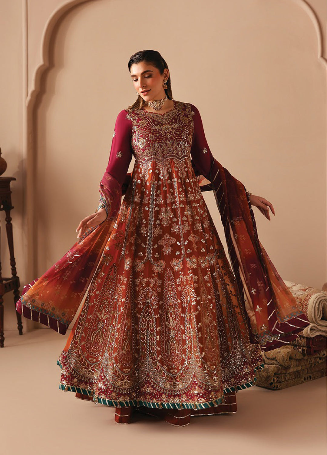Neorah by Xenia Formals Unstitched Raw Silk Embroidered 3 Piece Suit XE26UN D-3 IBTIHAL - Festive Collection