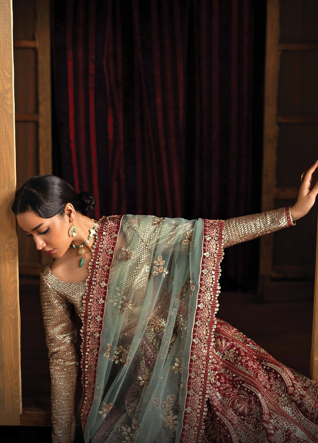 Kaashvi by Ayzel Unstitched Raw Silk Embroidered Suits 3 Piece AAF25KW ROSHAANI AZW-25-V2-09 - Wedding Collection