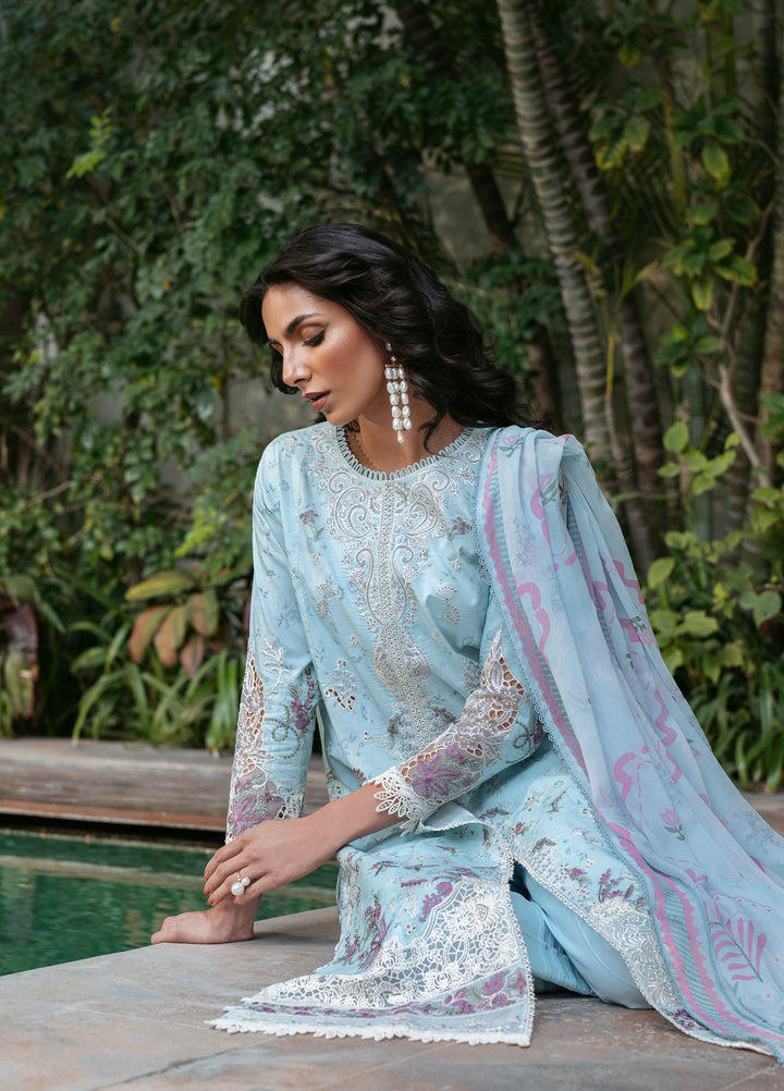 Florent Unstitched Embroidered Luxury Lawn 3 Piece Suit FL26FLL FZ-2B - Eid Collection