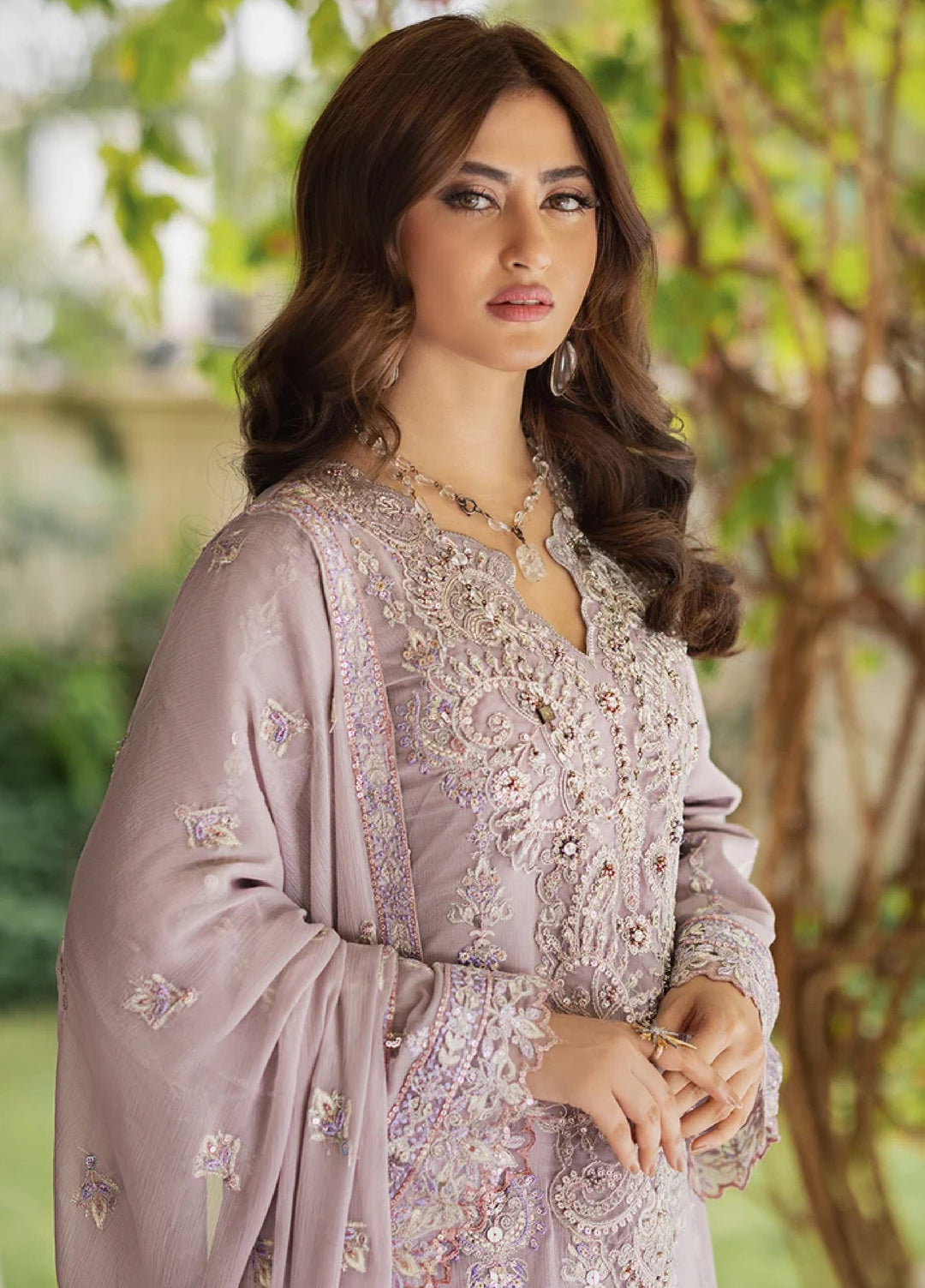 Ishq Aatish by Emaan Adeel Unstitched Embroidered Chiffon 3 Piece Suit AT-01 GUL BANO - Festive Collection