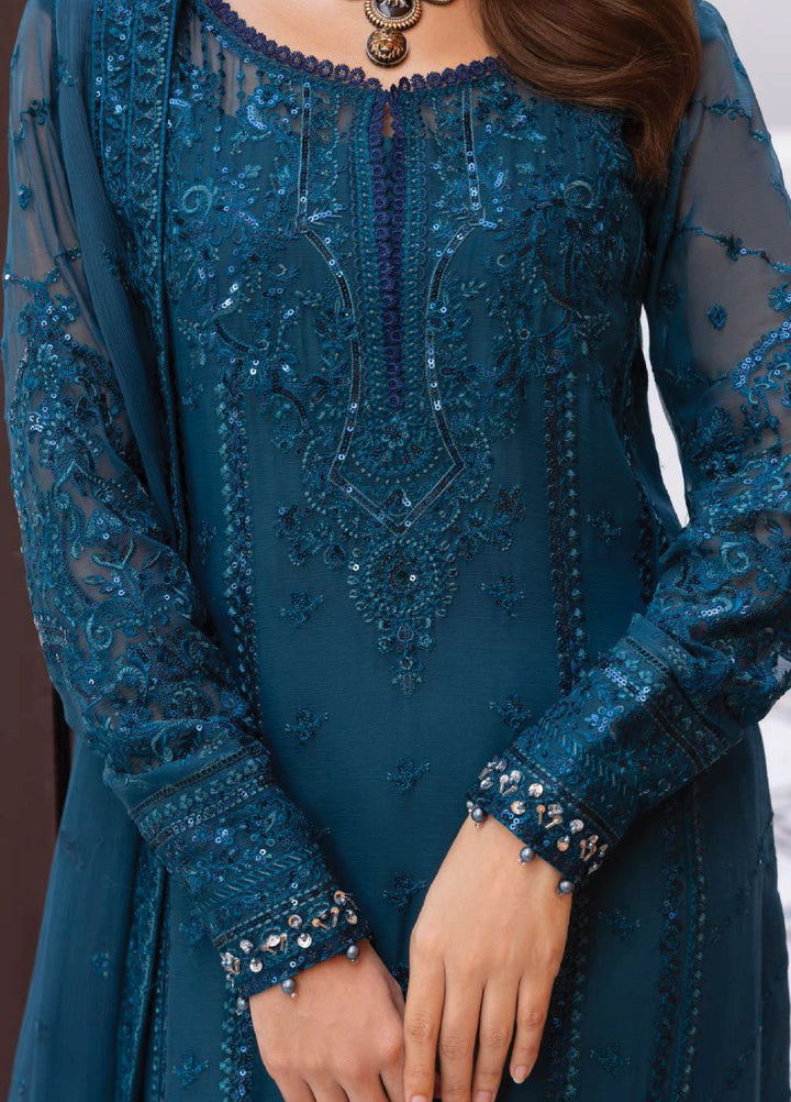 Maeri by Gulaal Unstitched Embroidered Chiffon 4 Piece Suit GL26UMC Mist D-45 - Festive Collection