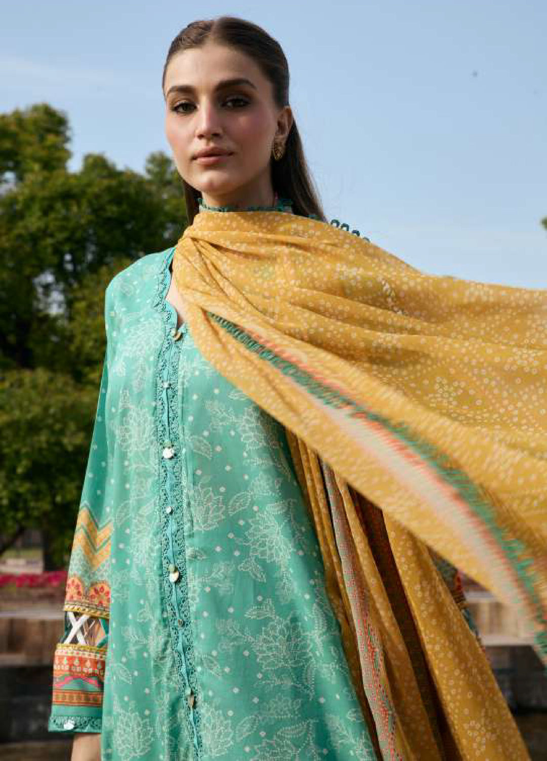 Angan by Kahf Unstitched Printed Lawn 3 Piece Suit KHF26ULA NAZISH KPS-7A - Festive Collection