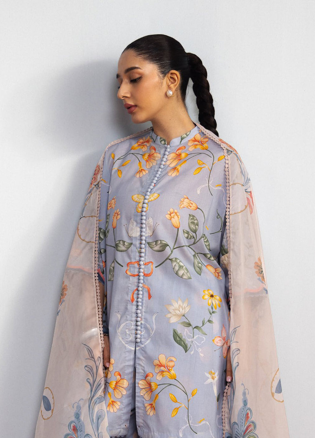 Coco by Zara Shahjahan Unstitched Printed Lawn 3 Piece Suit CZS26ULV YUKI-8B - Summer Collection