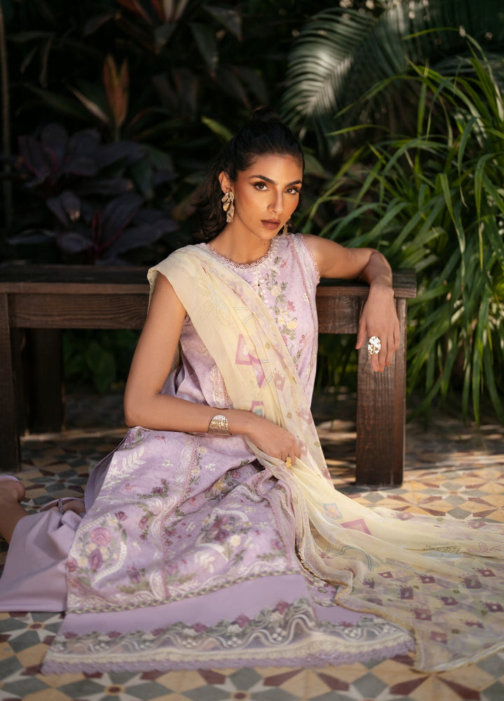 Florent Unstitched Embroidered Luxury Lawn 3 Piece Suit FL26FLL FZ-3A - Eid Collection