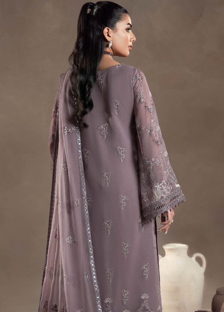 Afsanah by Lavish Premium Unstitched Chiffon Embroidered Suits 3 Piece LV25AC MAUVE MYSTIQUE-09 - Festive Collection