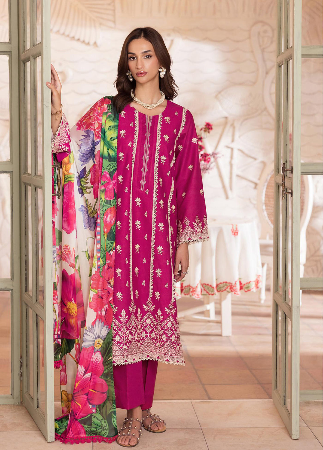 Nissa by Rajbari Unstitched Chikankari Embroidered Lawn 3 Piece Suit RB26UNCL D-9 - Summer Collection
