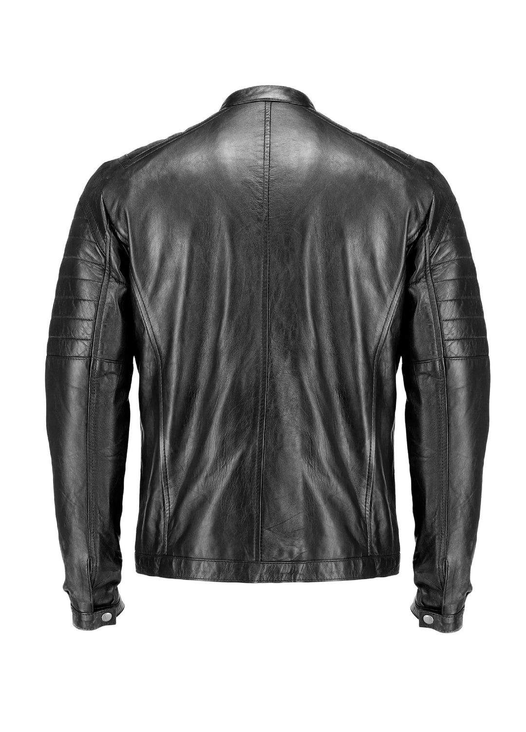 Cafe Racer Black Mens Pure Sheep Leather Jacket