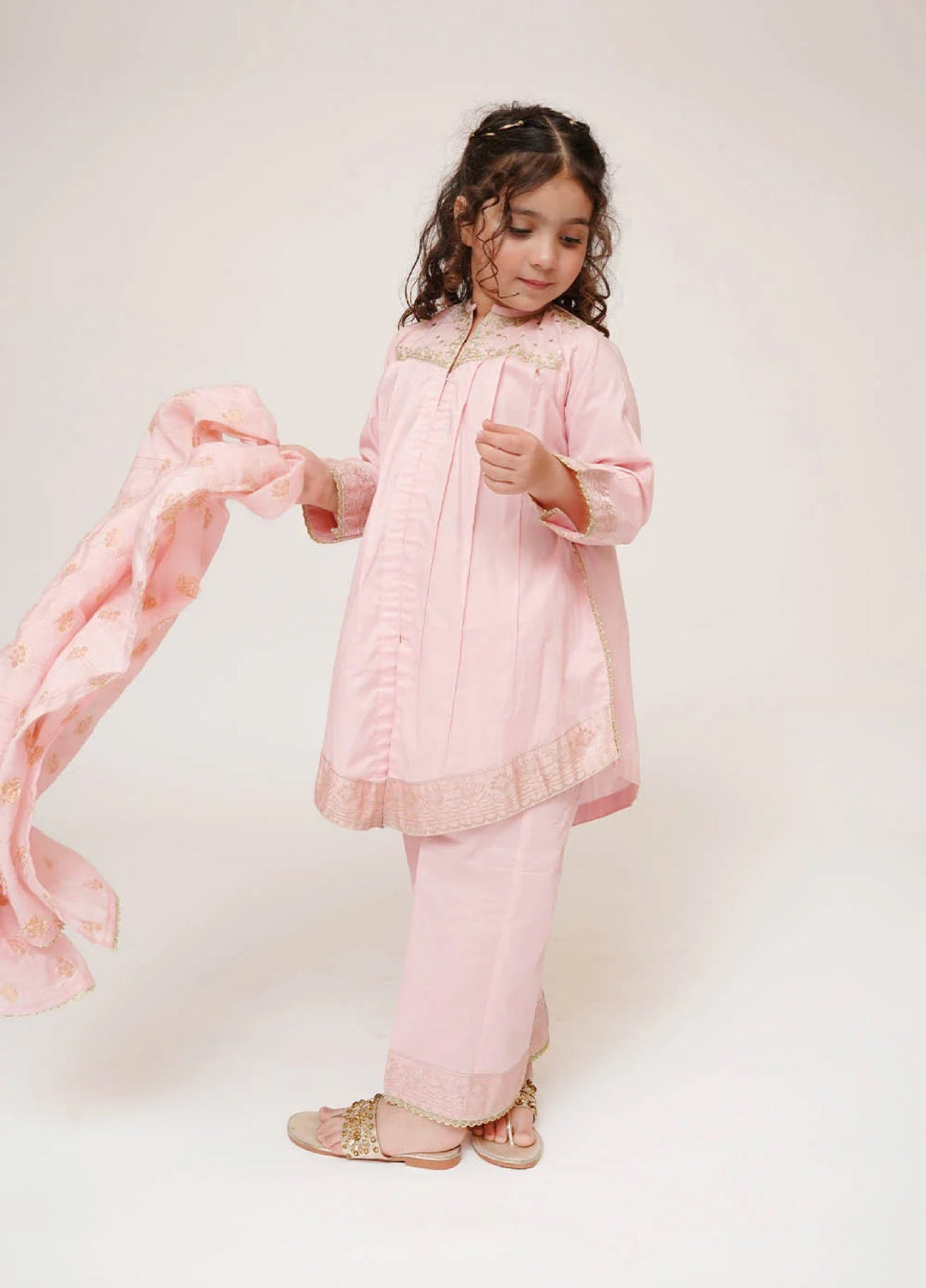 Senorita Girls RTW Solids Cotton 3 Piece Suit KBD-03448 - Casual Collection