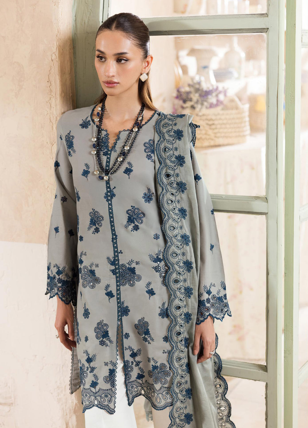 Nissa by Rajbari Unstitched Chikankari Embroidered Lawn 3 Piece Suit RB26UNCL D-10 - Summer Collection