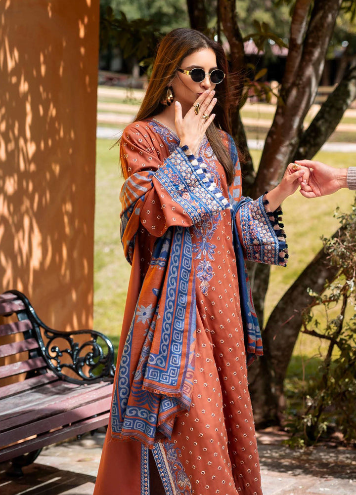 Mushq Broadway Under the Tuscan Sun Embroidered Cotton Suits Unstitched 3 Piece MQ25BT D-12 Whispers of Change - Winter Collection