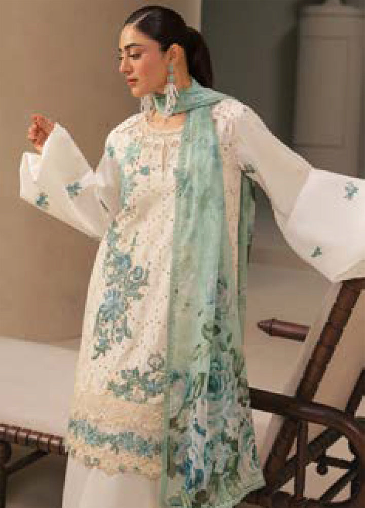 E-Craft by Elaf Unstitched Embroidered Lawn 3 Piece Suit EHC-1A Vanilla - Casual Collection