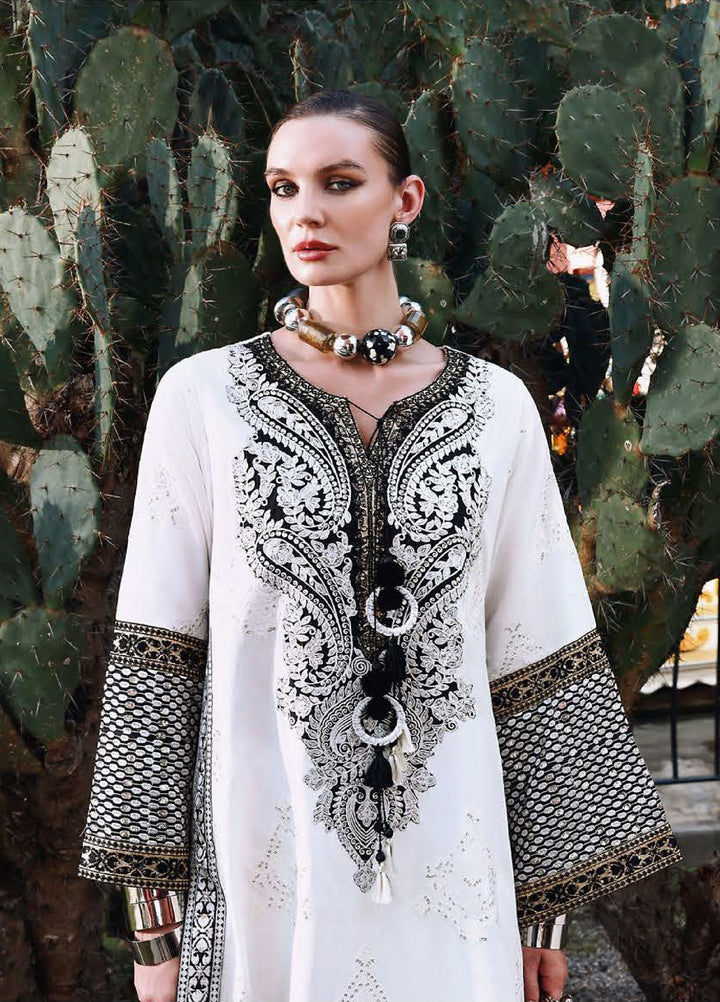 Nuvera Hemline by Mushq Unstitched Raw Silk Embroidered 3 Piece Suit MU26UNH D-2 Gillian - Festive Collection