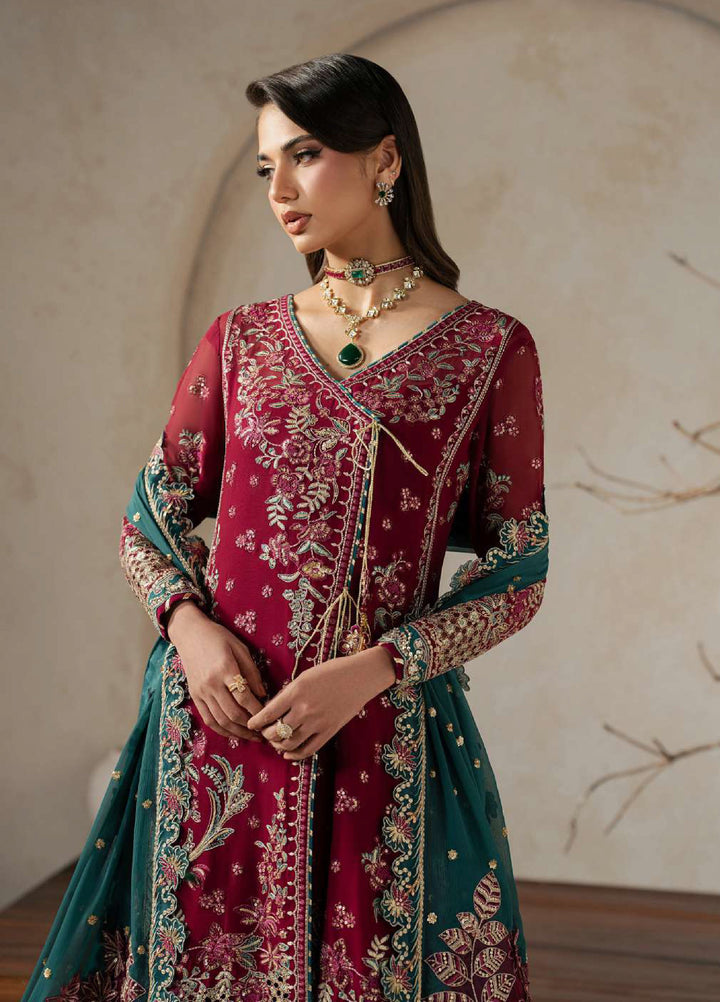 Gulaal Unstitched Embroidered Chiffon 3 Piece Suit GL26ULW Jinaan D-55 - Wedding Collection