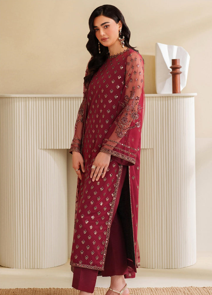 Roohi By Zarif Unstitched Formal Embroidered Net Suits 4 Piece ZR25UF RFE-03 Afrah - Formals Collection