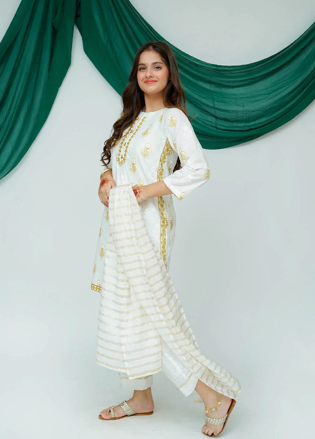 Senorita Girls RTW Printed Cotton 3 Piece Suit GBD-03515 - Casual Collection