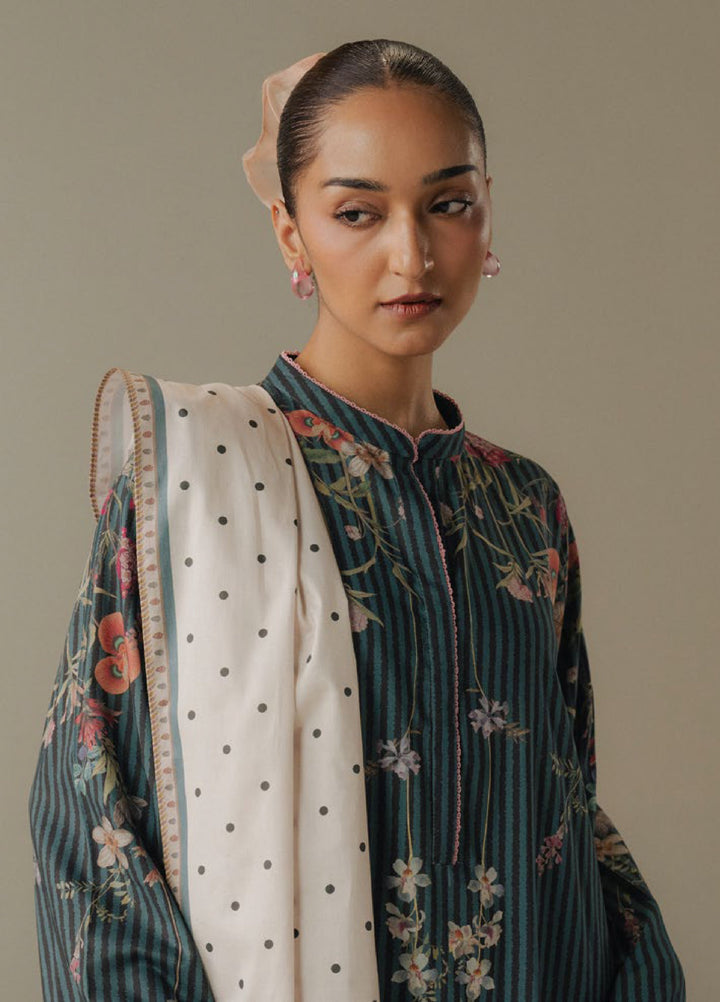Coco by Zara Shahjahan Prints Unstitched Linen Suits 3 Piece CZS25PW Amber Days D-1B - Winter Collection