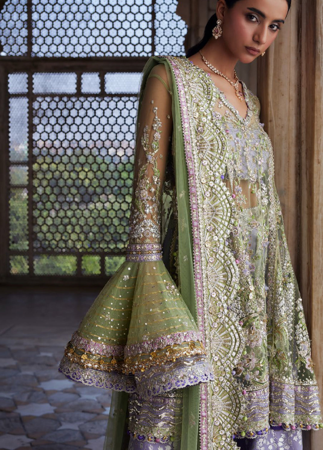 Zaha by Khadija Shah Gossamer Unstitched Embroidered Suits 3 Piece ZL25GF ZC25-07 - Festive Collection