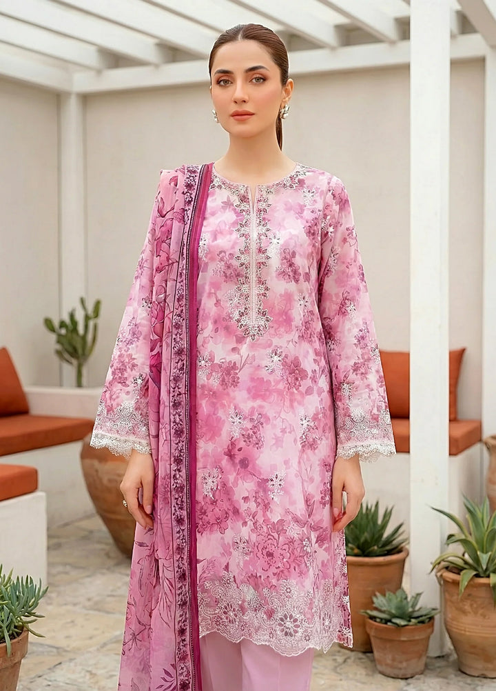 Komal by Lakhany Unstitched Embroidered Lawn 3 Piece Suit LSM26ULK LG-RL-0465 - Summer Collection