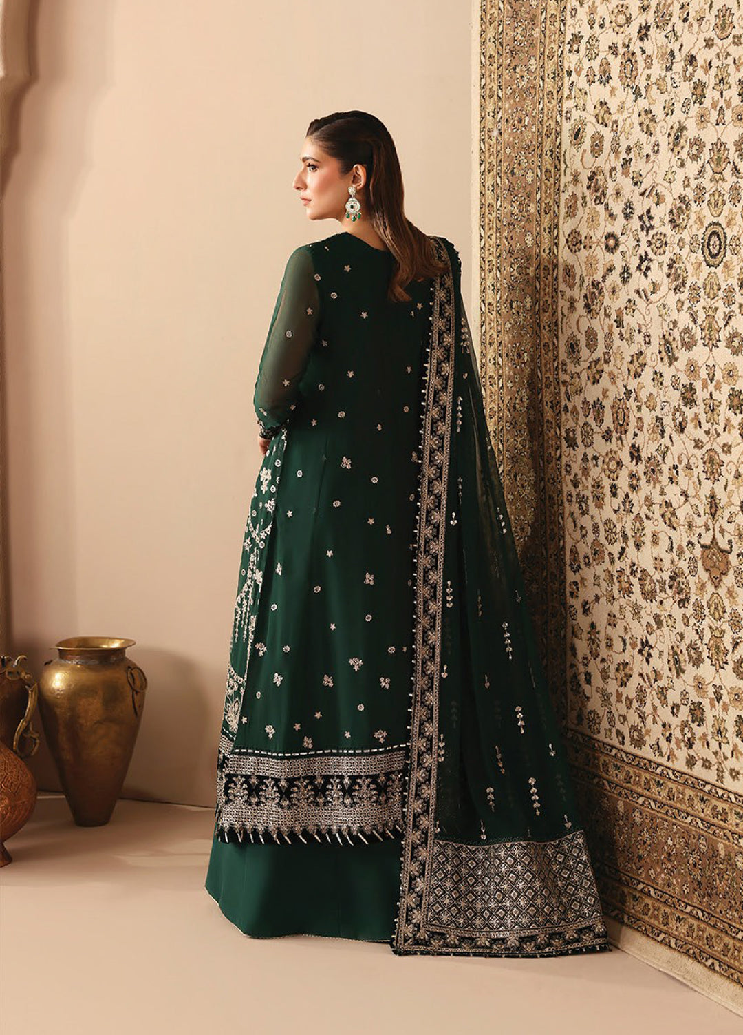 Neorah by Xenia Formals Unstitched Chiffon Embroidered 3 Piece Suit XE26UN D-5 QAIFA - Festive Collection
