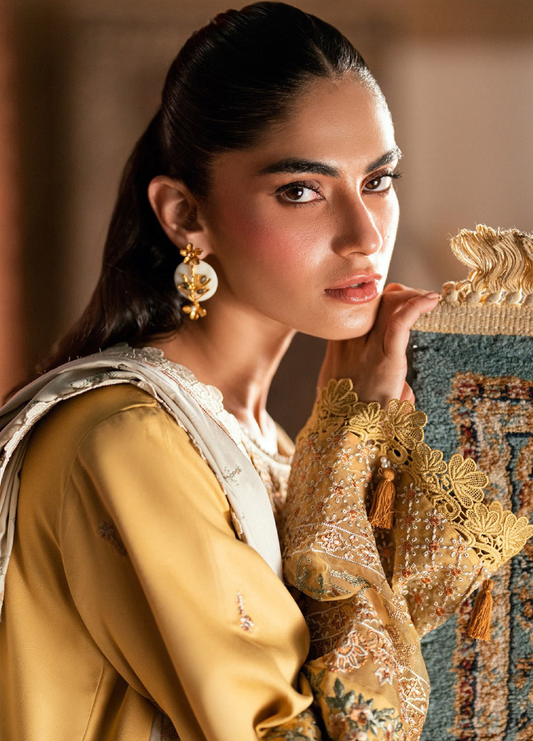 Shades Of Winter by Florent Unstitched Marina Twill Embroidered Suits 3 Piece FL25SW FL-5B - Winter Collection