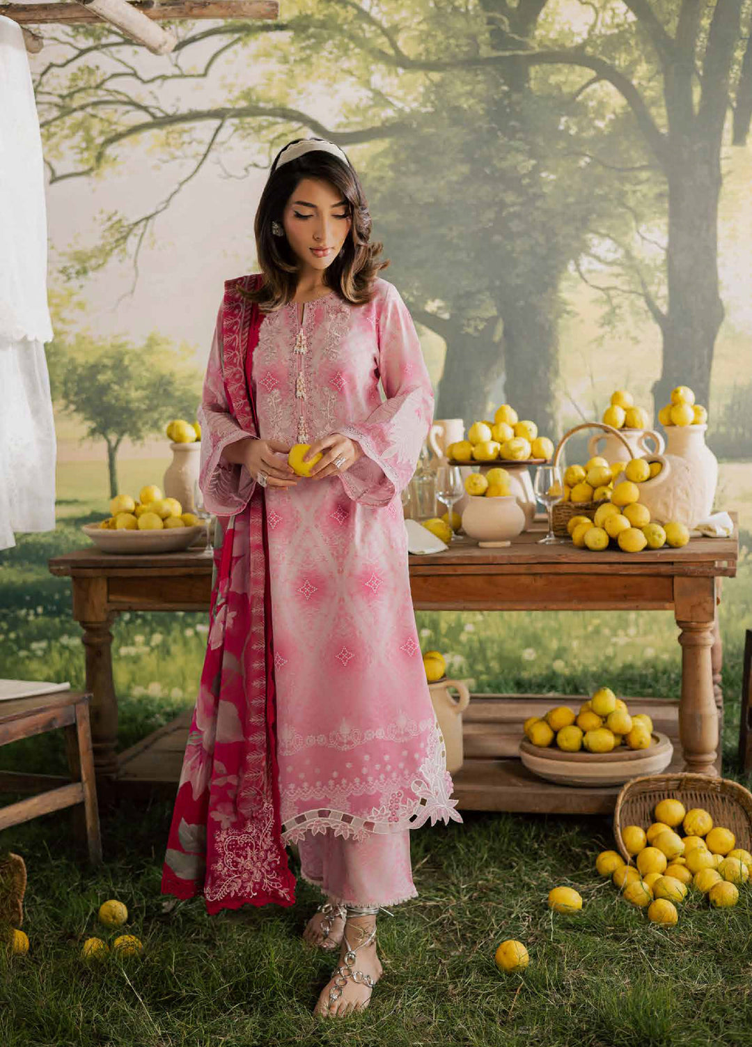 Bloom by Nureh Unstitched Embroidered Doria Lawn 3 Piece Suit NU26ULB BL-13 - Summer Collection