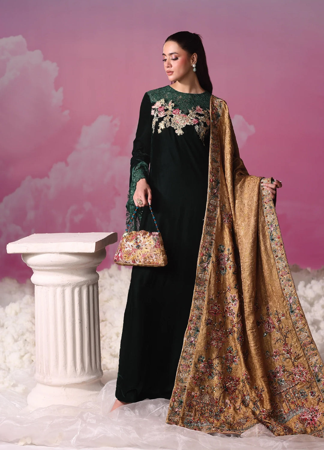 Mount Olypus by Musferah Saad Pret Embroidered Velvet 2 Piece Eternal Envy - Festive Collection